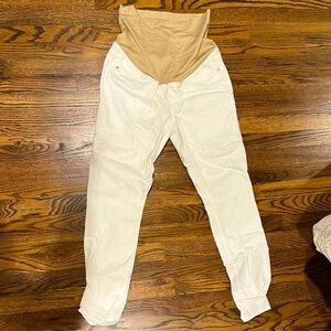White Maternity Pants - loft skinny jeans